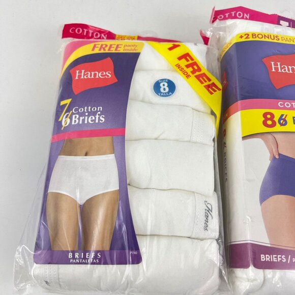 Hanes Women's Briefs 22 Pair Size 8 XL White Cotton Tagless - Picture 6 of 7